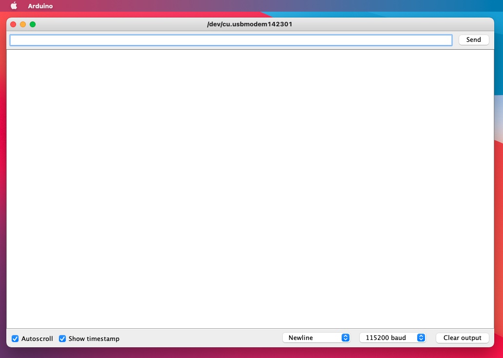 Serial Monitor window