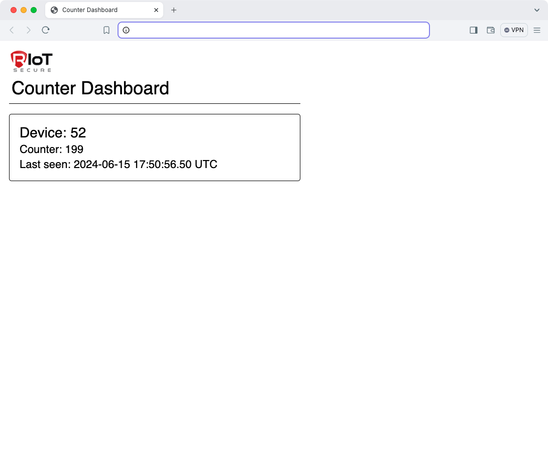 Counter Dashboard UI