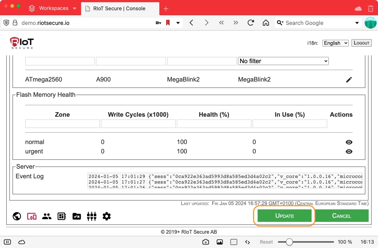 Save Core Firmware Setting