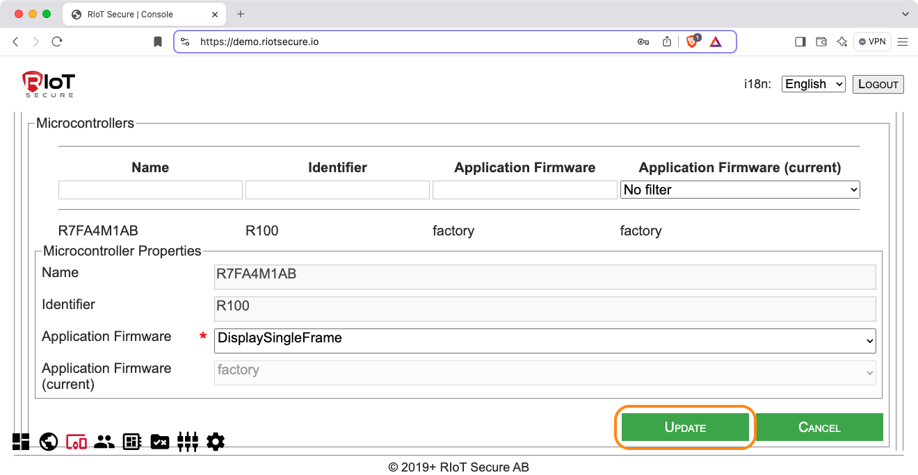 Save Application Firmware Setting