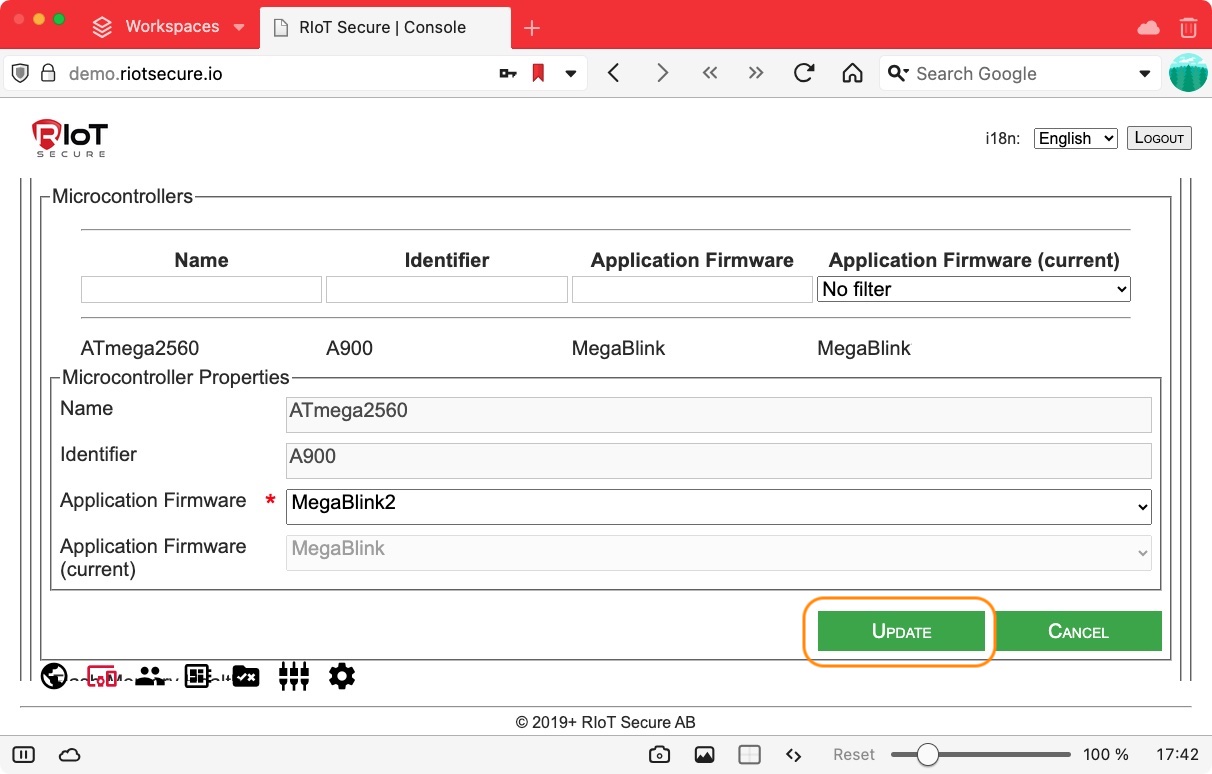 Save Application Firmware Setting