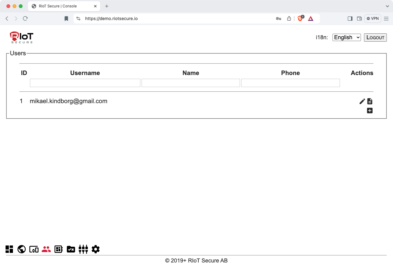 Users Screen