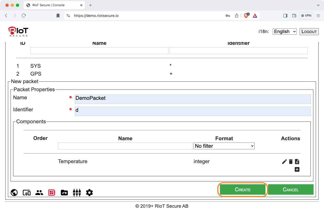 Packet Create