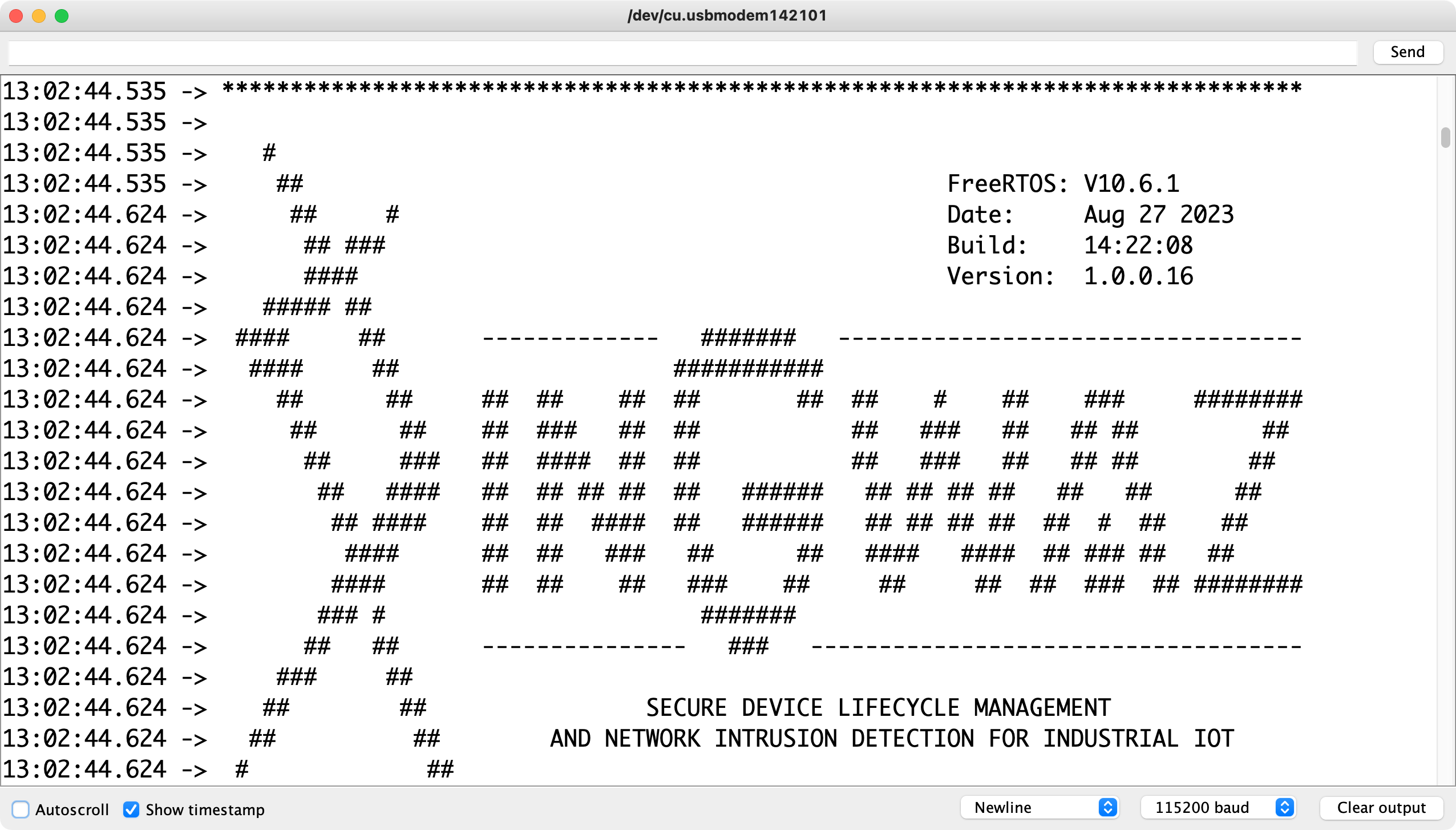 Example of Serial Monitor Output 1