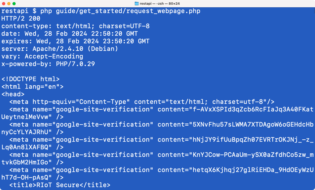 Terminal Window: Unauthorized call